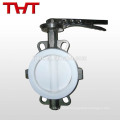 Wafer PTFE seat butterfly valve with union